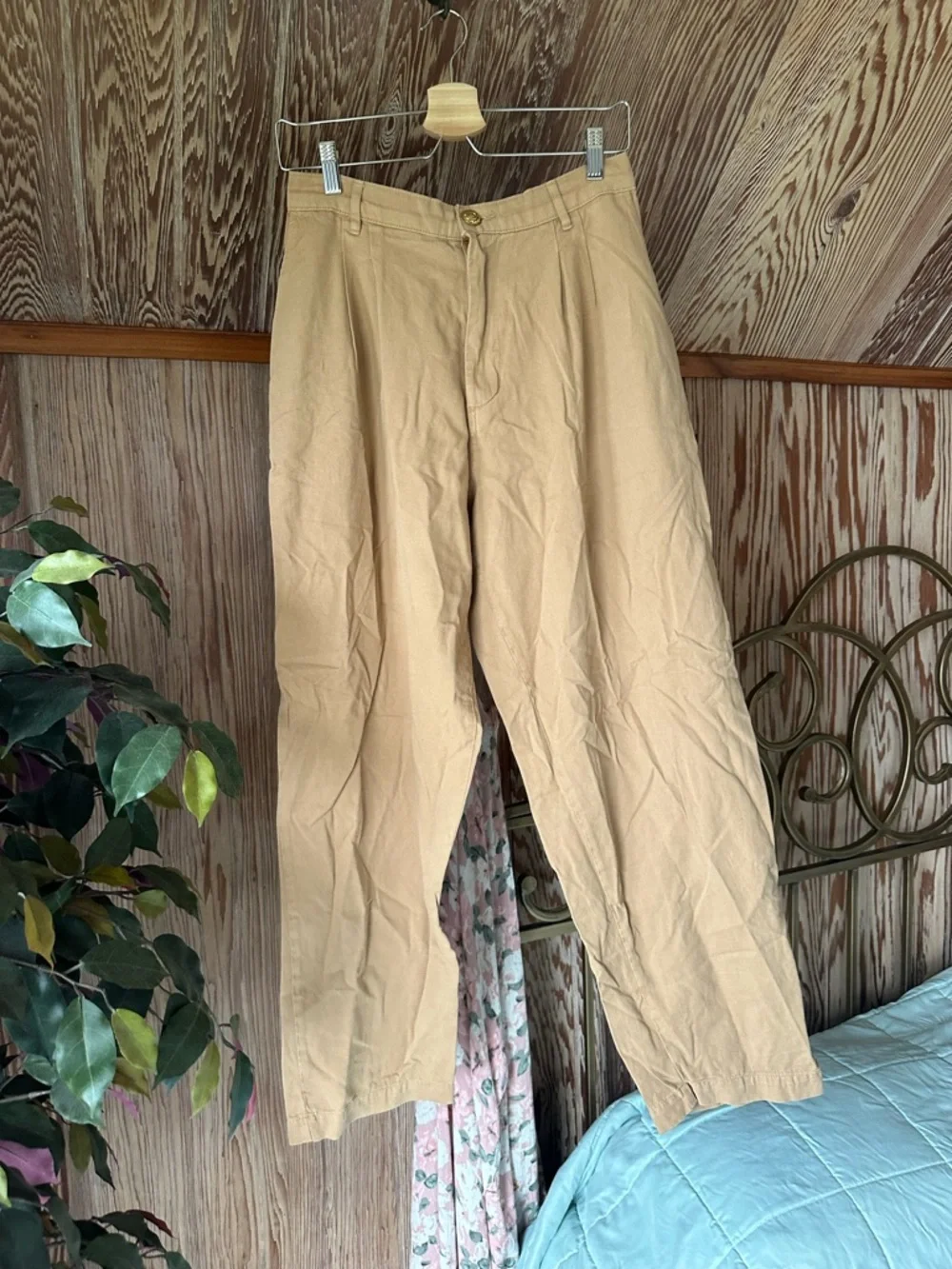 Big Bud Press High Waisted Trousers Tan - Picture 2 of 3